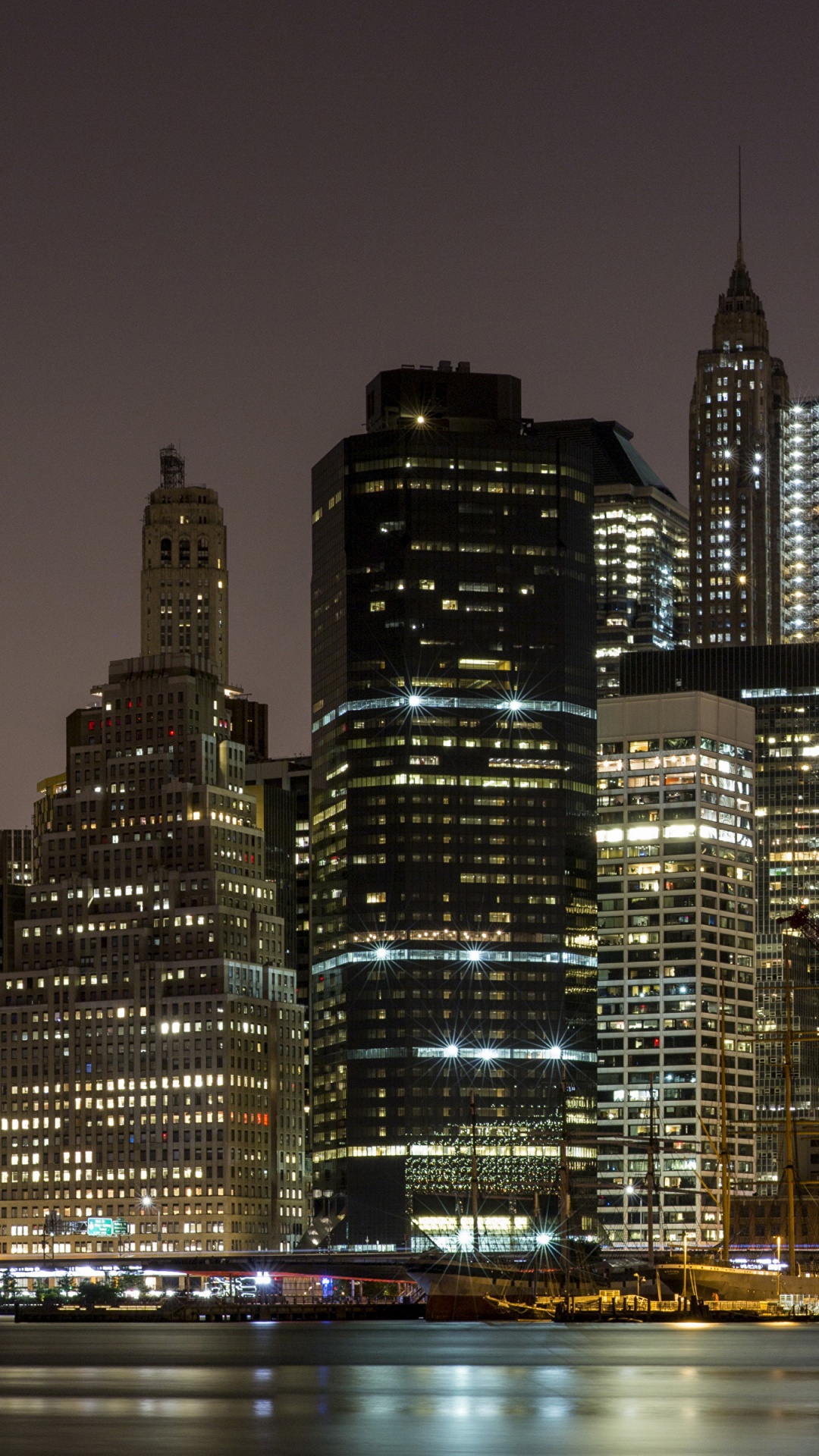 City Skyline During Night Time. Wallpaper in 1080x1920 Resolution