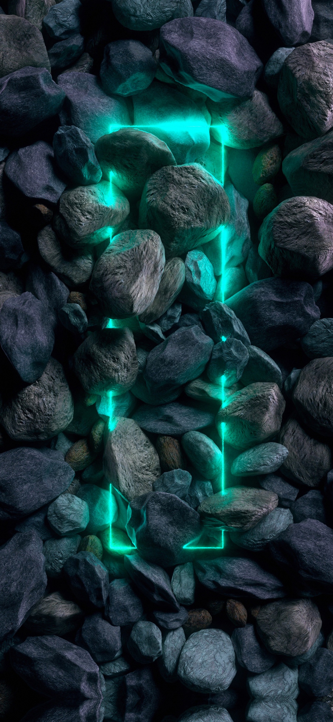 Neon, Piedra de Neón, la Iluminación de Neón, Verde, Azul. Wallpaper in 1125x2436 Resolution