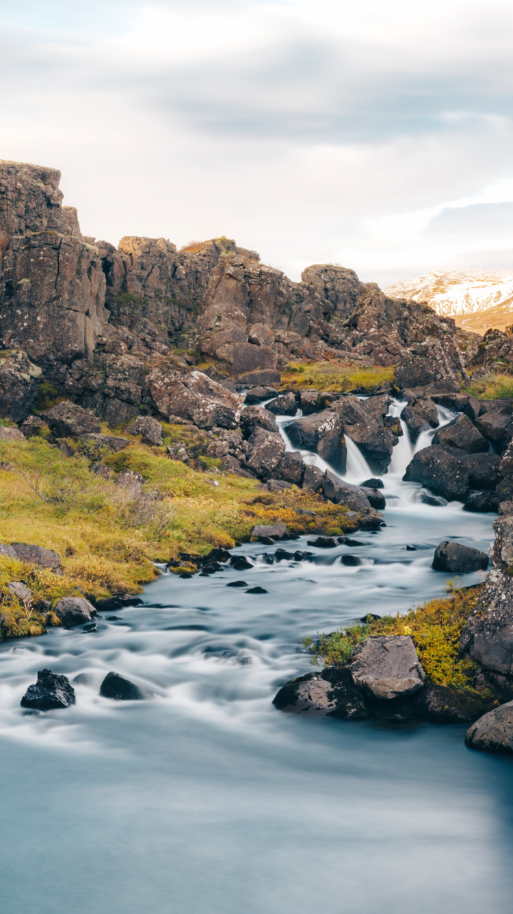 Ingvellir National Park, Song, Water, Cloud, Mountain. Wallpaper in 750x1334 Resolution