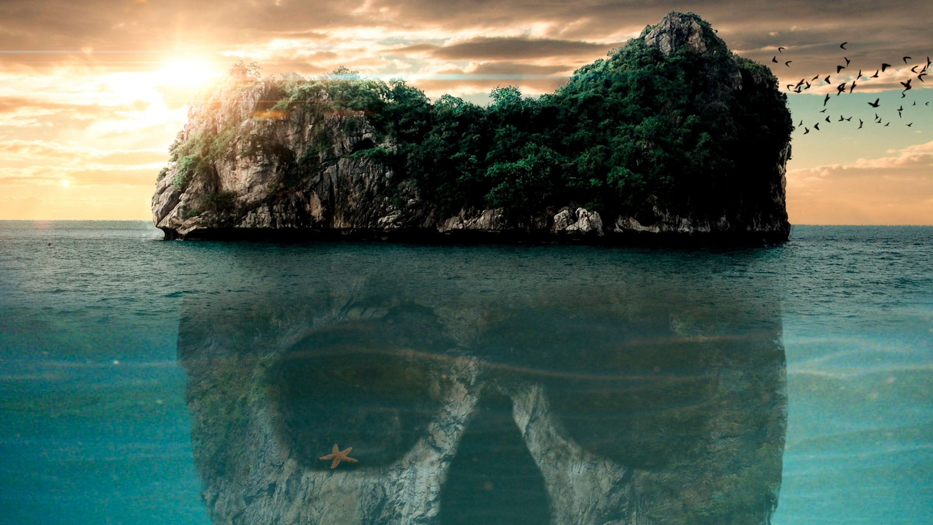 性质, 海洋, 大海, 绿色的, 海景 壁纸 1920x1080 允许