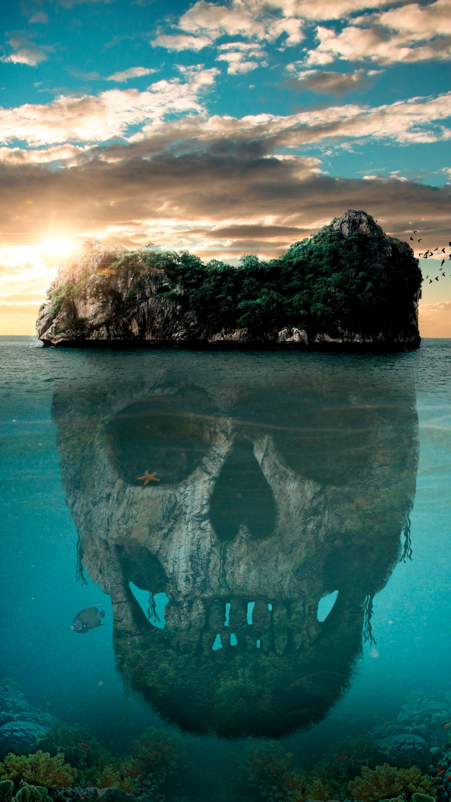 Brown Rock Formation on Body of Water During Daytime. Wallpaper in 1440x2560 Resolution