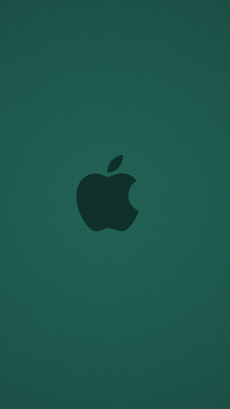 Apple Logo on Green Background. Wallpaper in 750x1334 Resolution