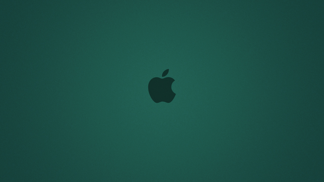 Apfellogo Auf Grünem Hintergrund. Wallpaper in 1280x720 Resolution