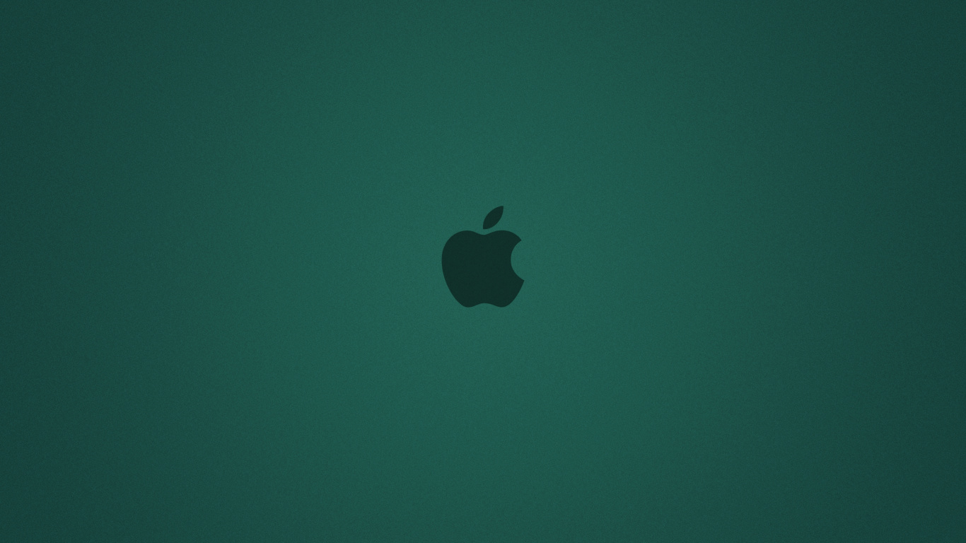 Logo de Manzana Sobre Fondo Verde. Wallpaper in 1366x768 Resolution