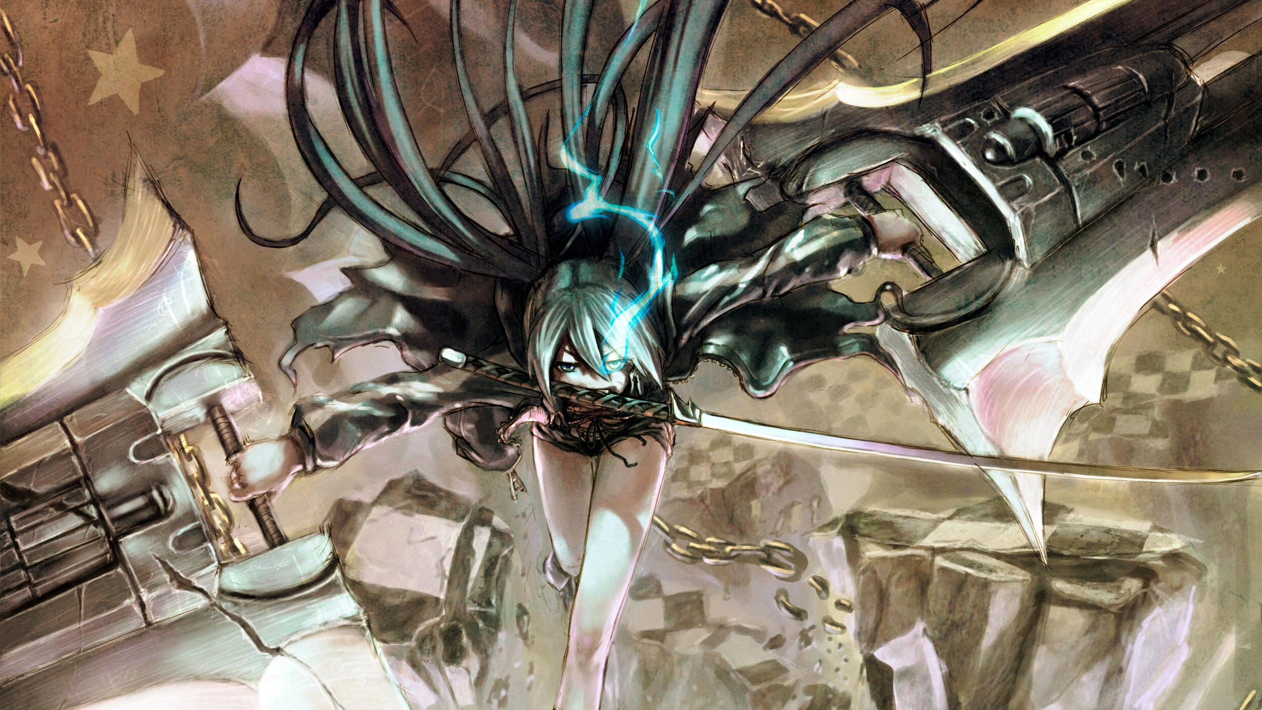 初音未来, Black Rock的射手 壁纸 2560x1440 允许