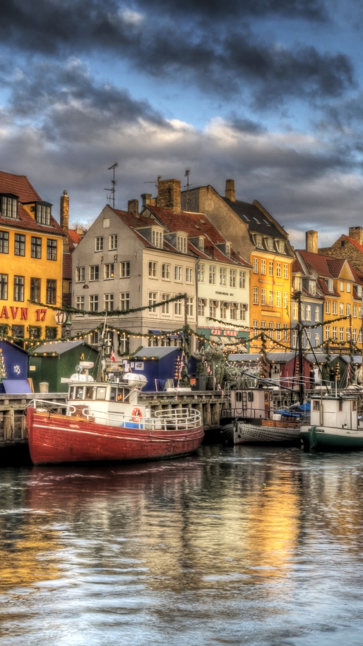 哥本哈根, 水运, 人体内的水, 反射, 运河 壁纸 720x1280 允许