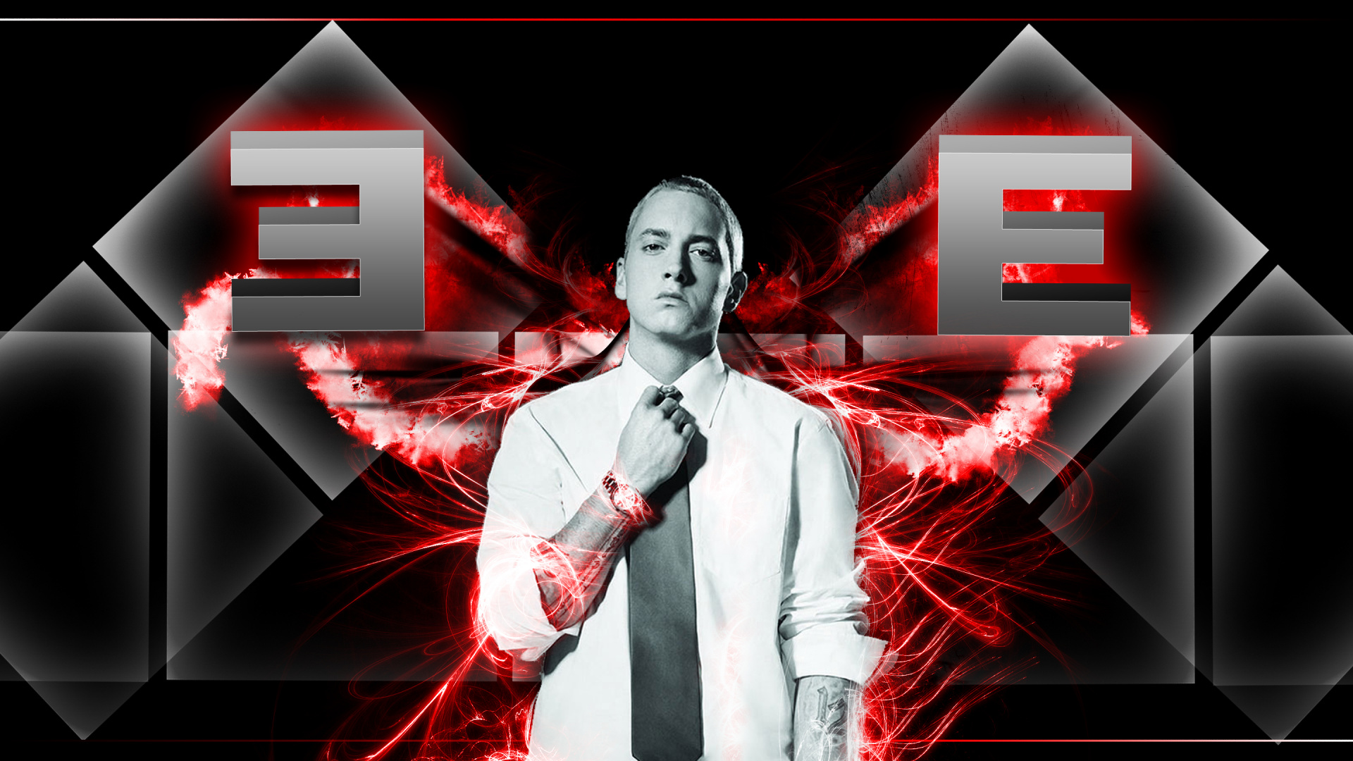 Eminem, Rojo, Diseño Gráfico, Gráficos, Ilustración. Wallpaper in 1920x1080 Resolution