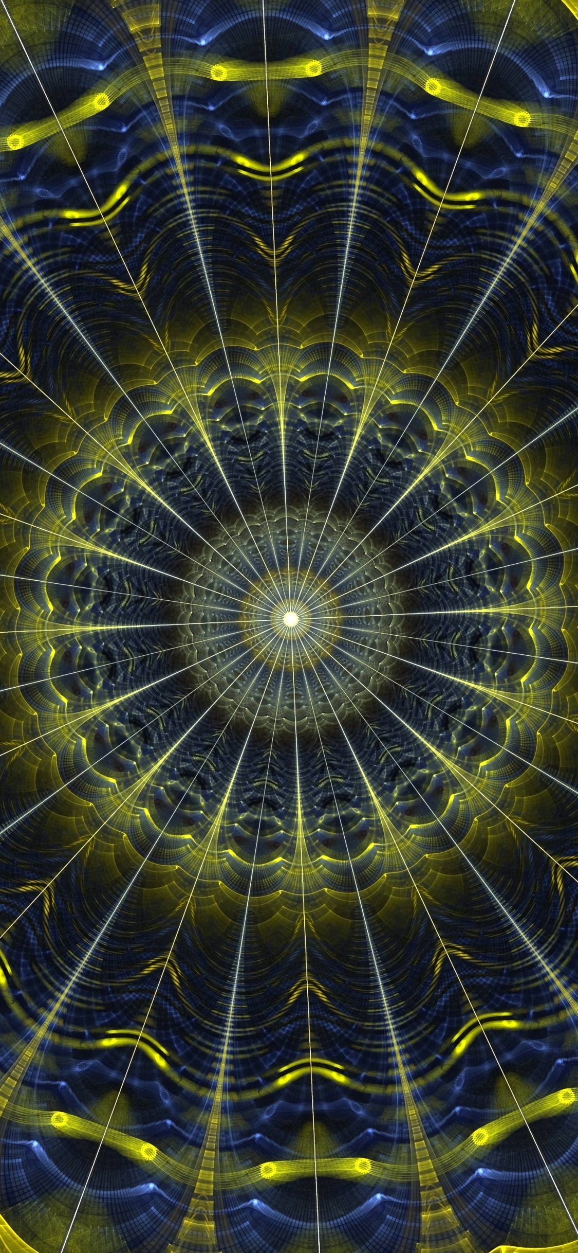 Papel Tapiz Digital de Luz Azul y Amarilla. Wallpaper in 1125x2436 Resolution