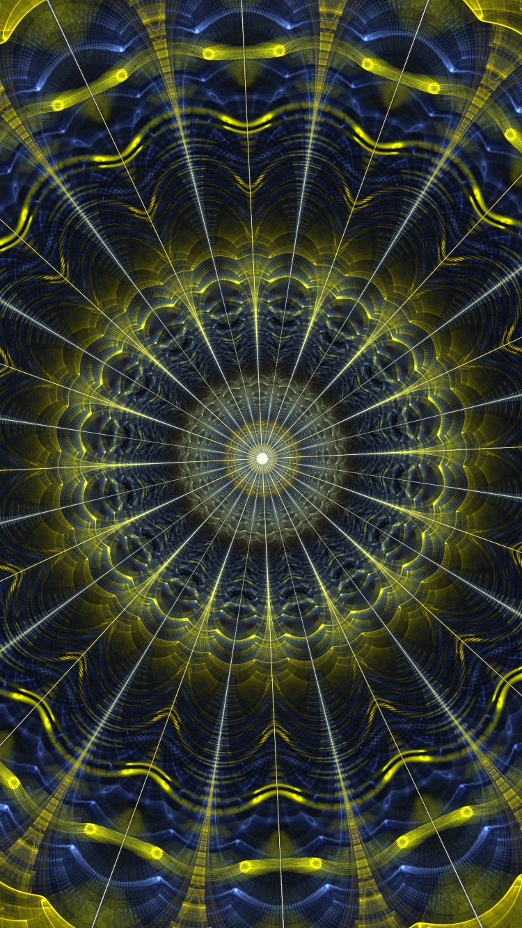 Blaues Und Gelbes Licht Digitales Hintergrundbild. Wallpaper in 750x1334 Resolution