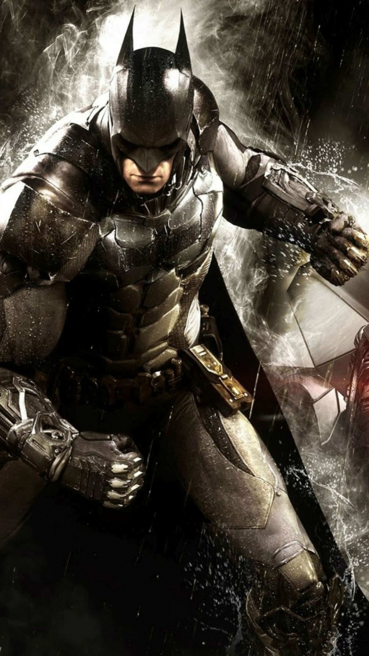 Batman Arkham Knight, Batman Arkham City, Batman, Batmobile, Rocksteady Studios. Wallpaper in 750x1334 Resolution