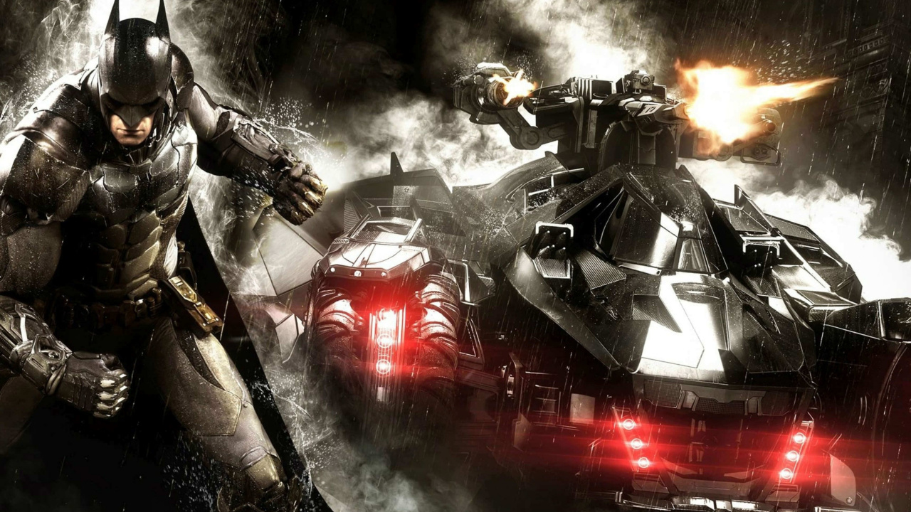 Batman Arkham Knight, Batman Arkham City, Batman, Batmobile, Rocksteady Studios. Wallpaper in 1280x720 Resolution