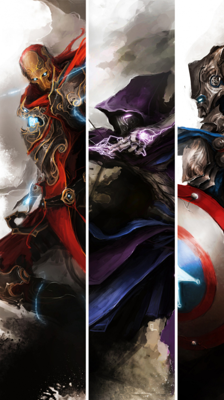 Homme en Costume Noir et Rouge Tenant Une Peinture à L'épée. Wallpaper in 750x1334 Resolution