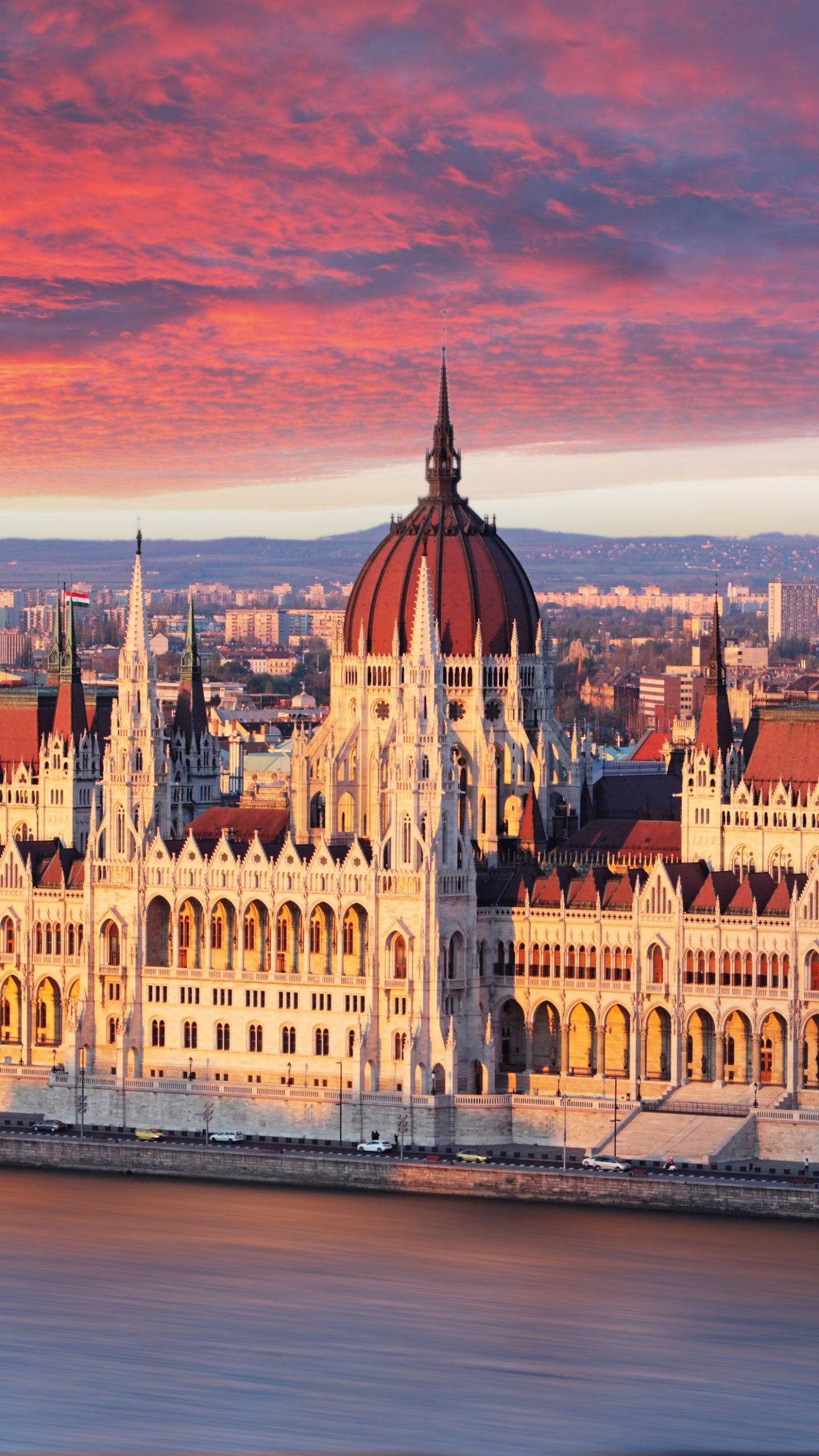 Hungarian Parliament Building, Landmark, City, Cityscape, Skyline. Wallpaper in 1440x2560 Resolution