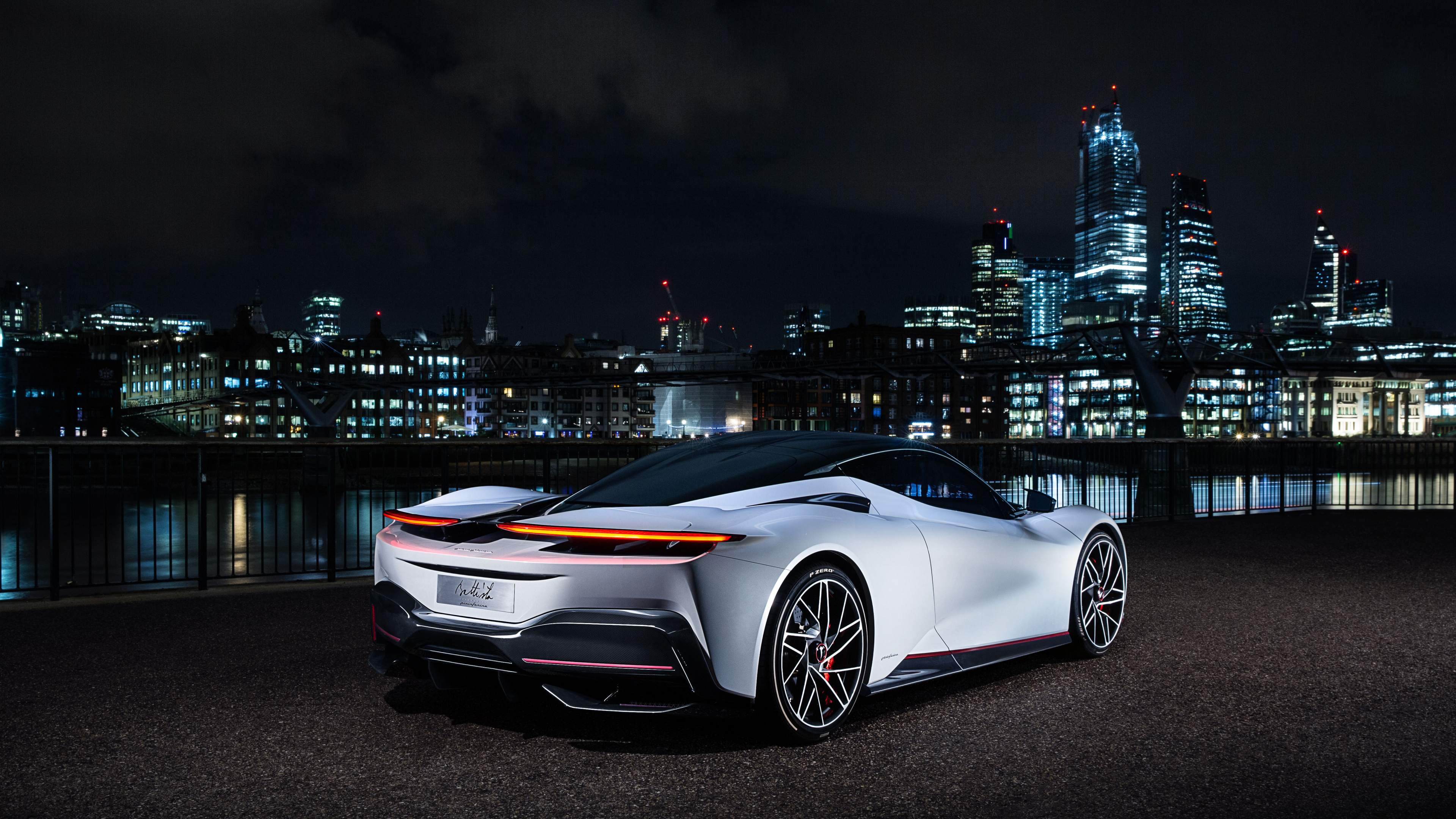 White Coupe Parked on Black Asphalt Road During Night Time. Wallpaper in 3840x2160 Resolution