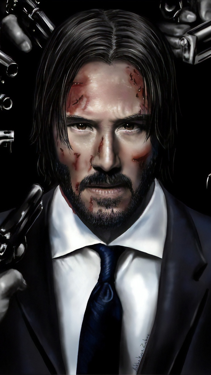 Mann im Schwarzen Anzug Mit Pistole. Wallpaper in 720x1280 Resolution