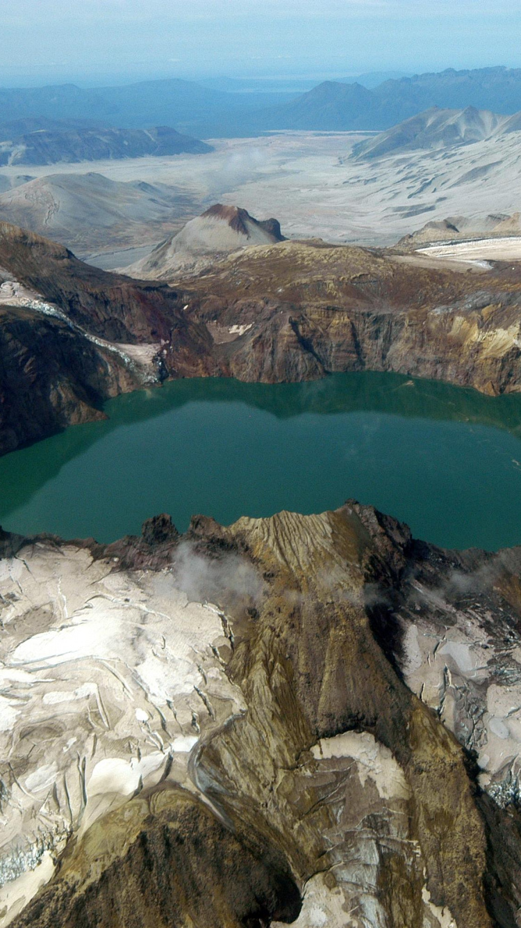 Aerial View of Lake Between Mountains During Daytime. Wallpaper in 750x1334 Resolution