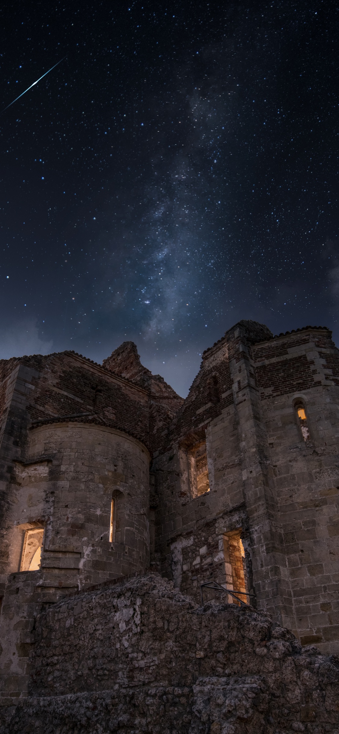 Nuit, Ruines, Atmosphère, Histoire Ancienne, Ciel. Wallpaper in 1125x2436 Resolution