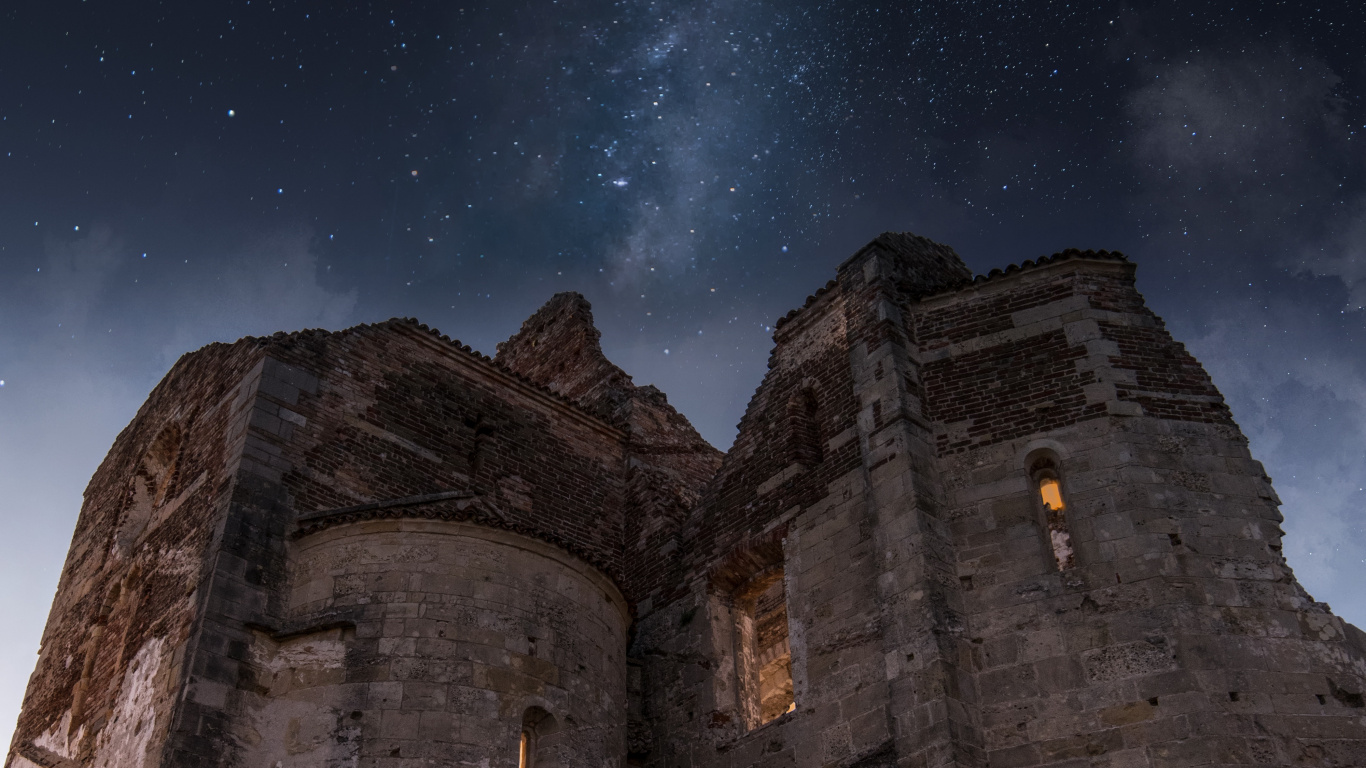 Nuit, Ruines, Atmosphère, Histoire Ancienne, Ciel. Wallpaper in 1366x768 Resolution