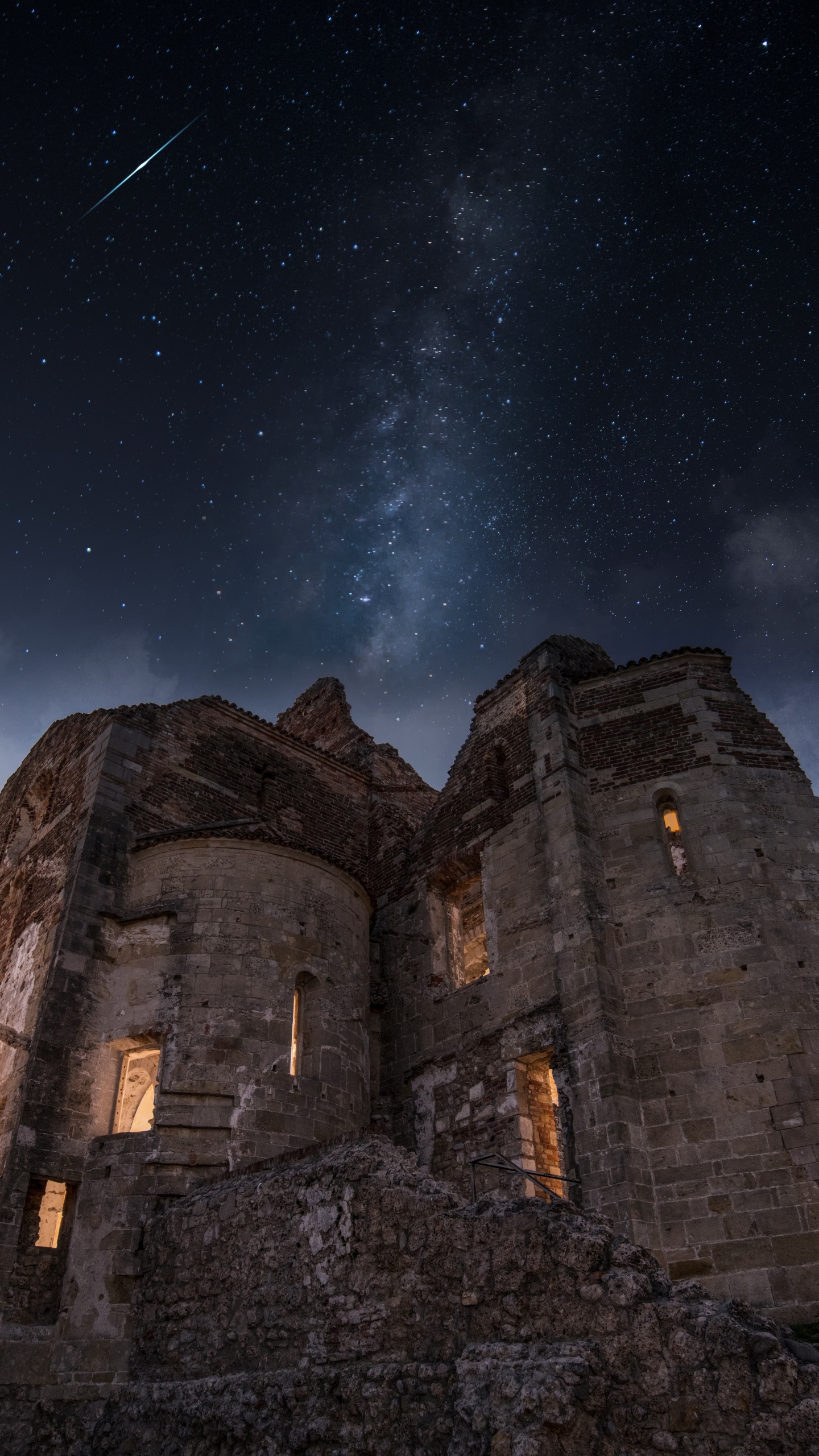 Nuit, Ruines, Atmosphère, Histoire Ancienne, Ciel. Wallpaper in 1440x2560 Resolution