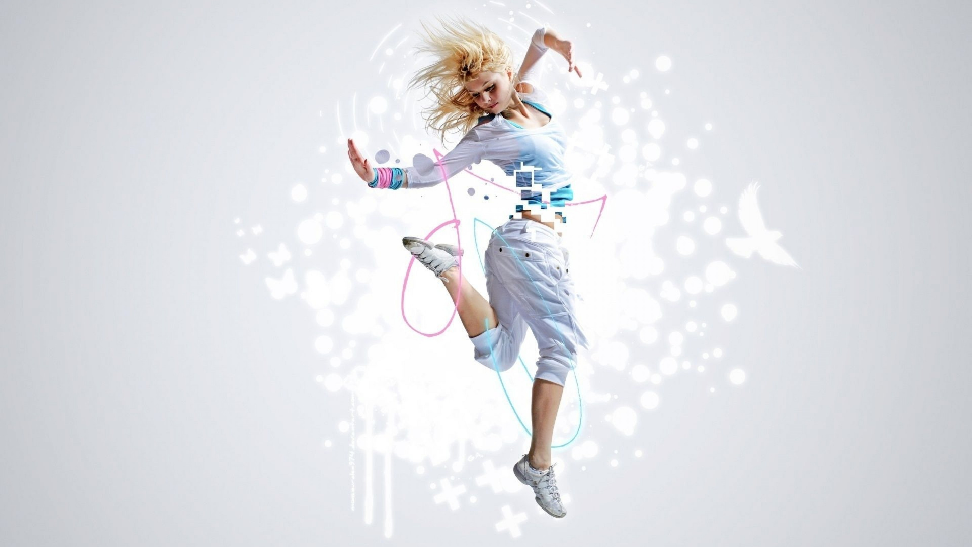 Ballett, Wei, Springen, Illustration, Spaß. Wallpaper in 1920x1080 Resolution