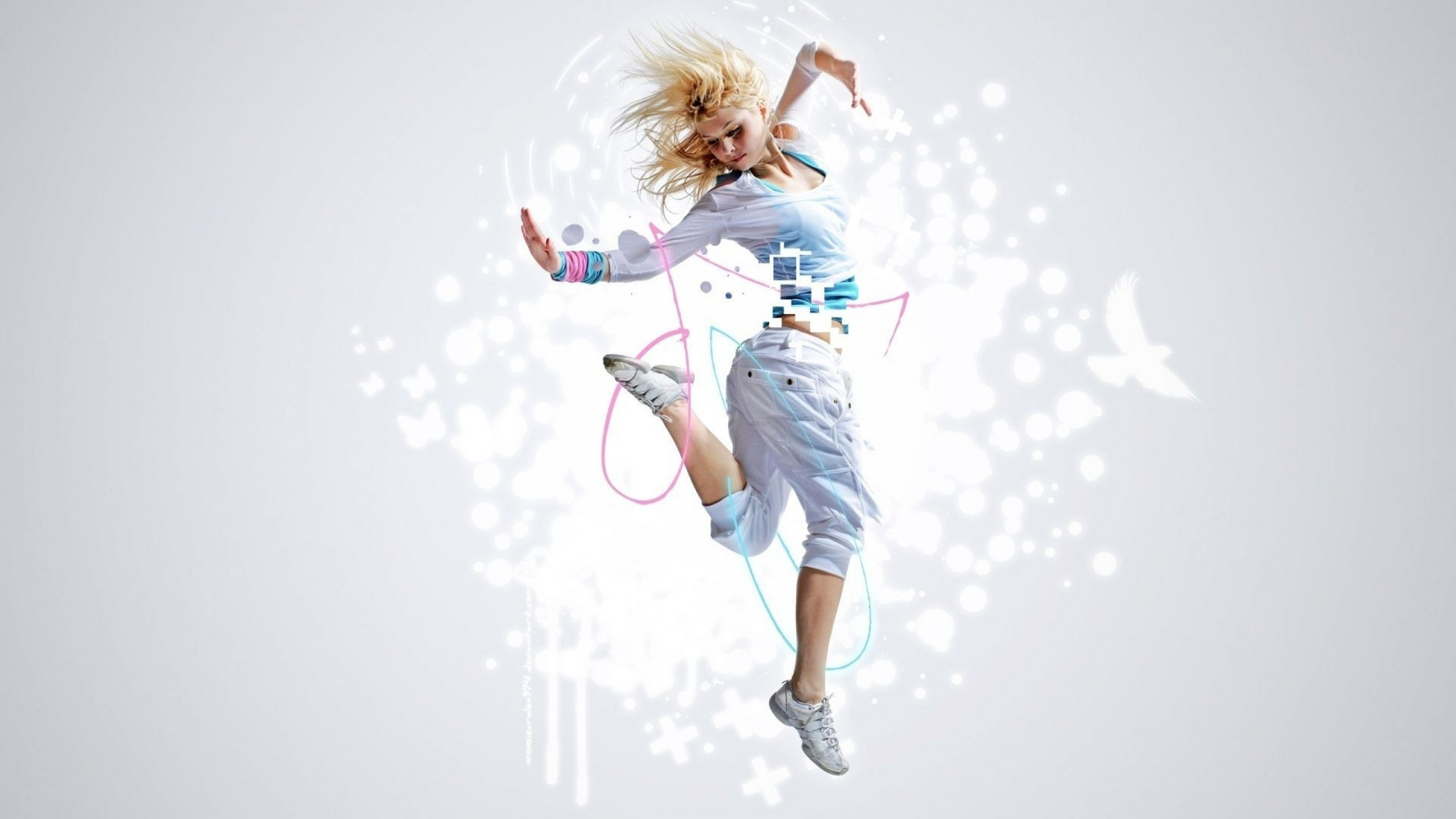 Ballett, Wei, Springen, Illustration, Spaß. Wallpaper in 2560x1440 Resolution