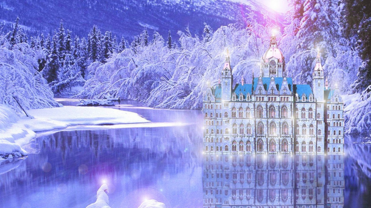 性质, 冻结, 紫色的, 冬天, 天空 壁纸 1280x720 允许