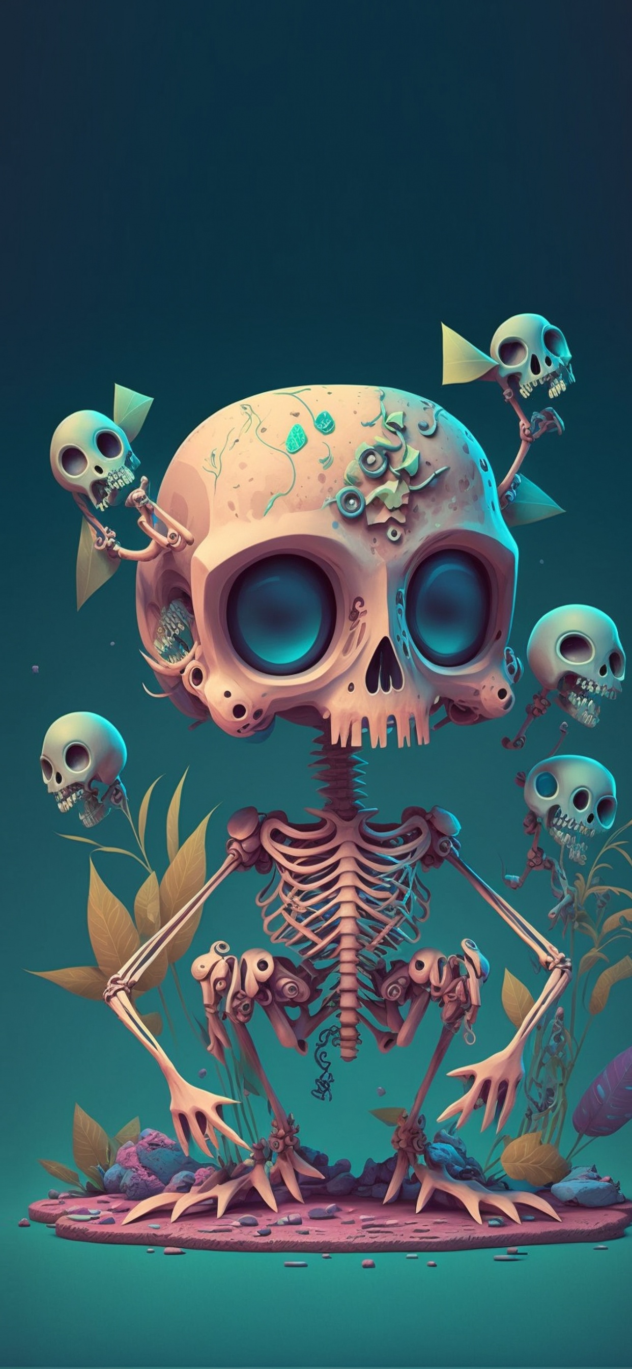 Crâne, Graphisme, Arts Visuels, M-027, OS. Wallpaper in 1242x2688 Resolution