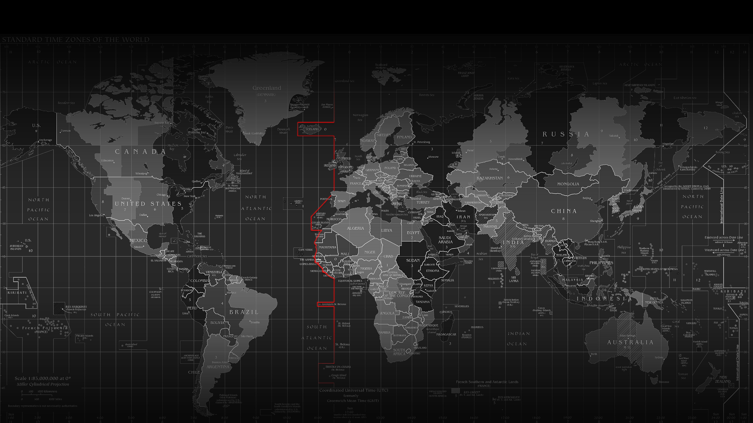 世界地图, 地图, 黑色和白色的, 单色模式, 天空 壁纸 2560x1440 允许