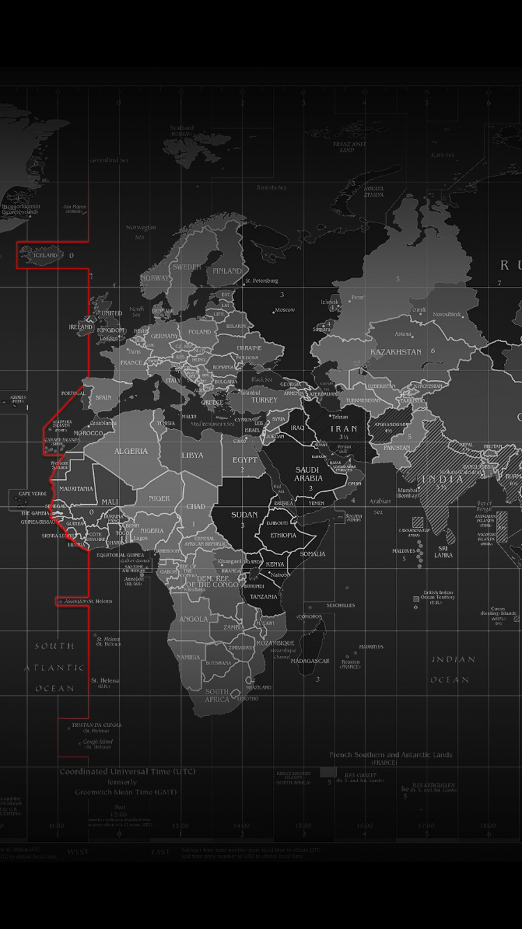 世界地图, 地图, 黑色和白色的, 单色模式, 天空 壁纸 750x1334 允许