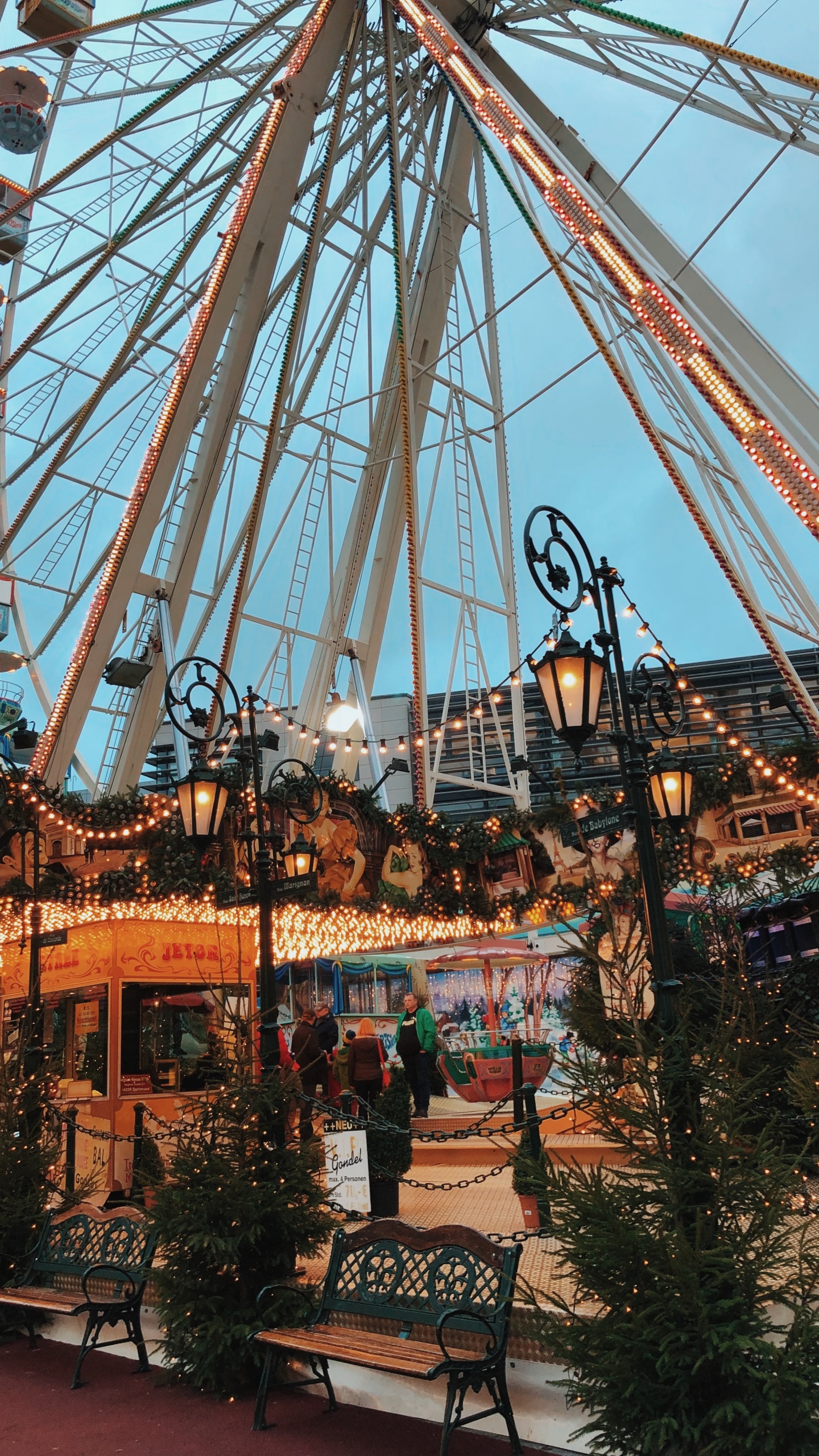 Ferris, L'espace Public, Banc, Attractions, Parlé. Wallpaper in 1440x2560 Resolution