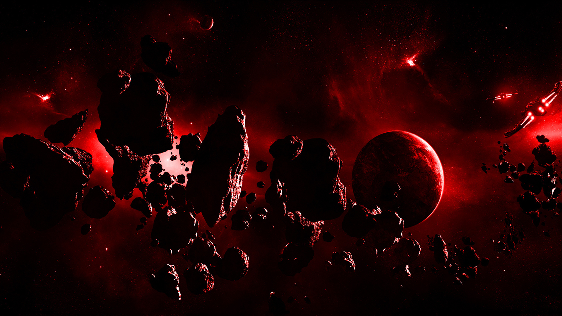 Silhouette of People Standing Under Starry Night. Wallpaper in 1920x1080 Resolution