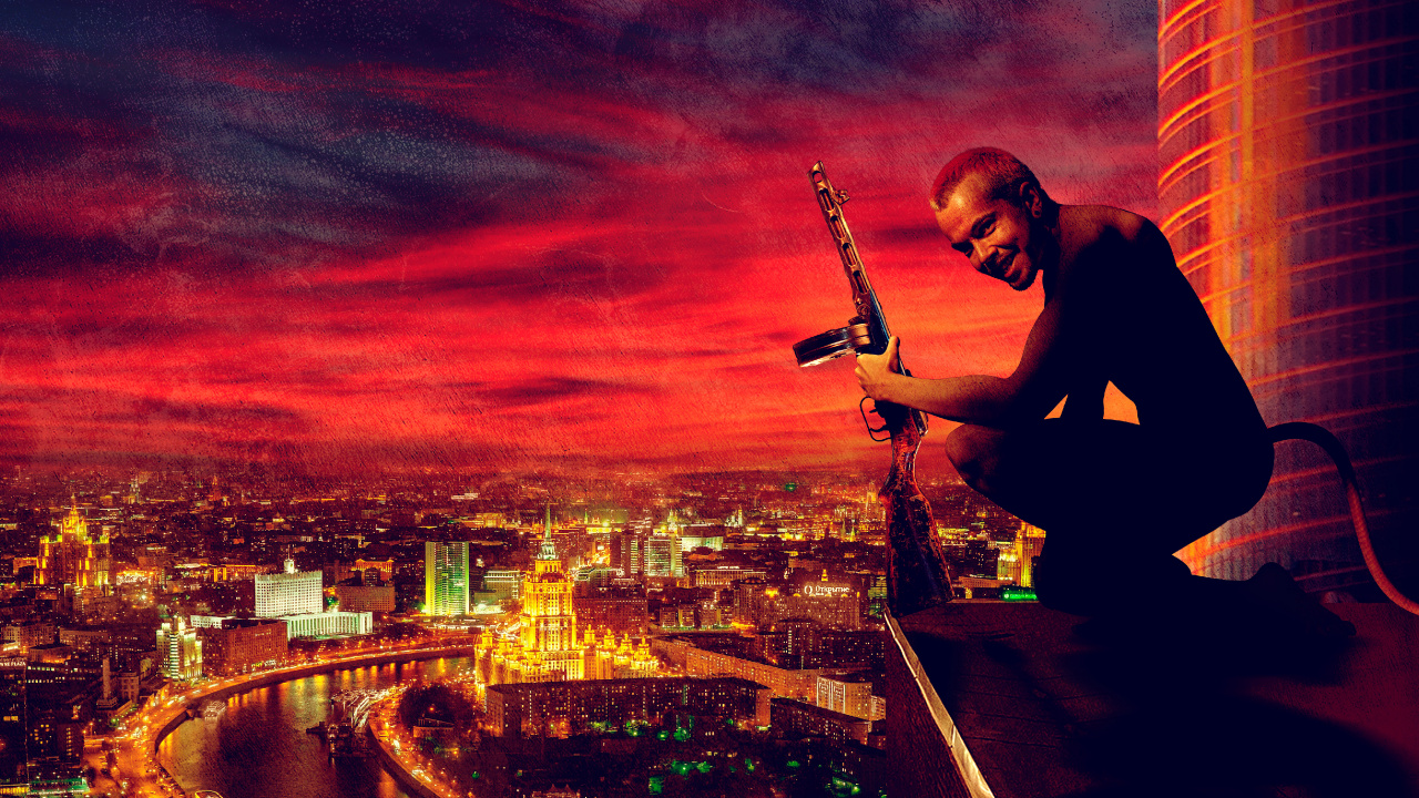 Man in Black Crew Neck T-shirt Playing Guitar on Top of Building During Night Time. Wallpaper in 1280x720 Resolution