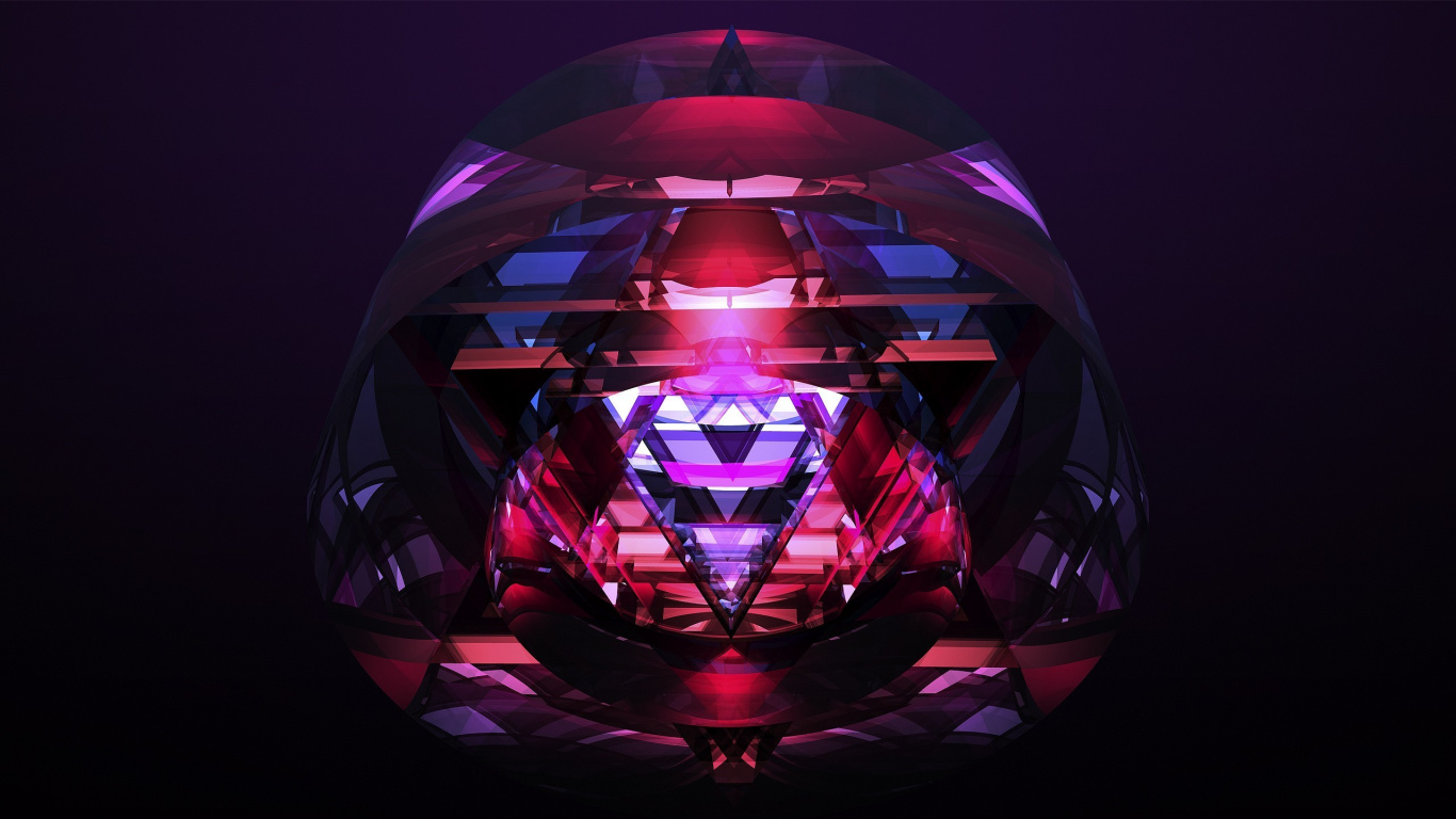 Red and Blue Ball With Light. Wallpaper in 1366x768 Resolution