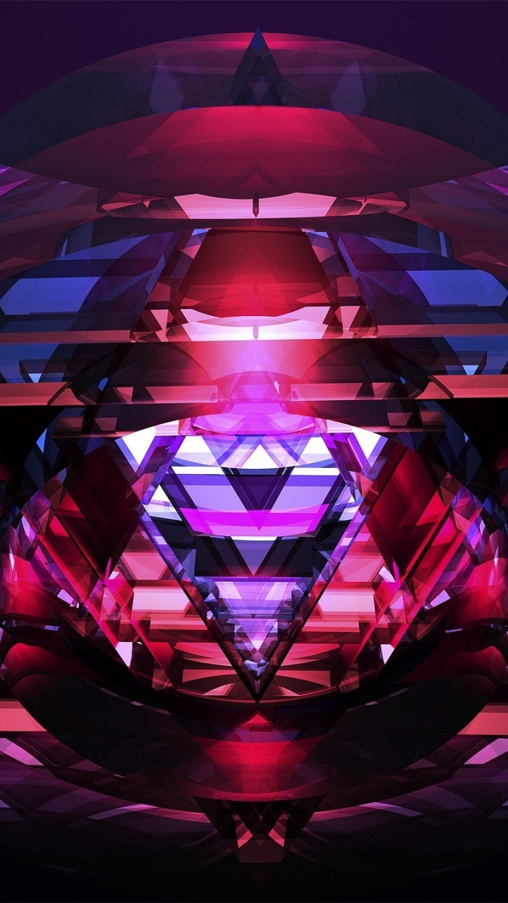 Roter Und Blauer Ball Mit Licht. Wallpaper in 720x1280 Resolution