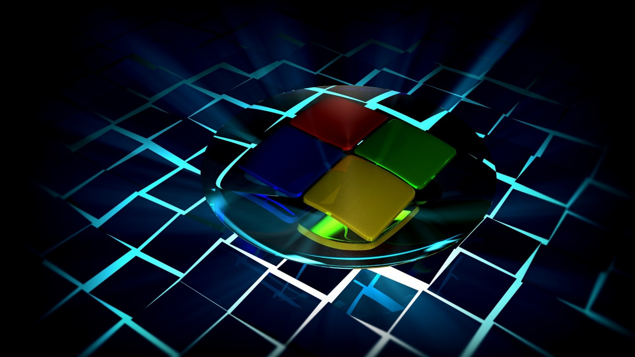 Windows7, Microsoft Windows, 电蓝色的, 对称, 光 壁纸 1280x720 允许