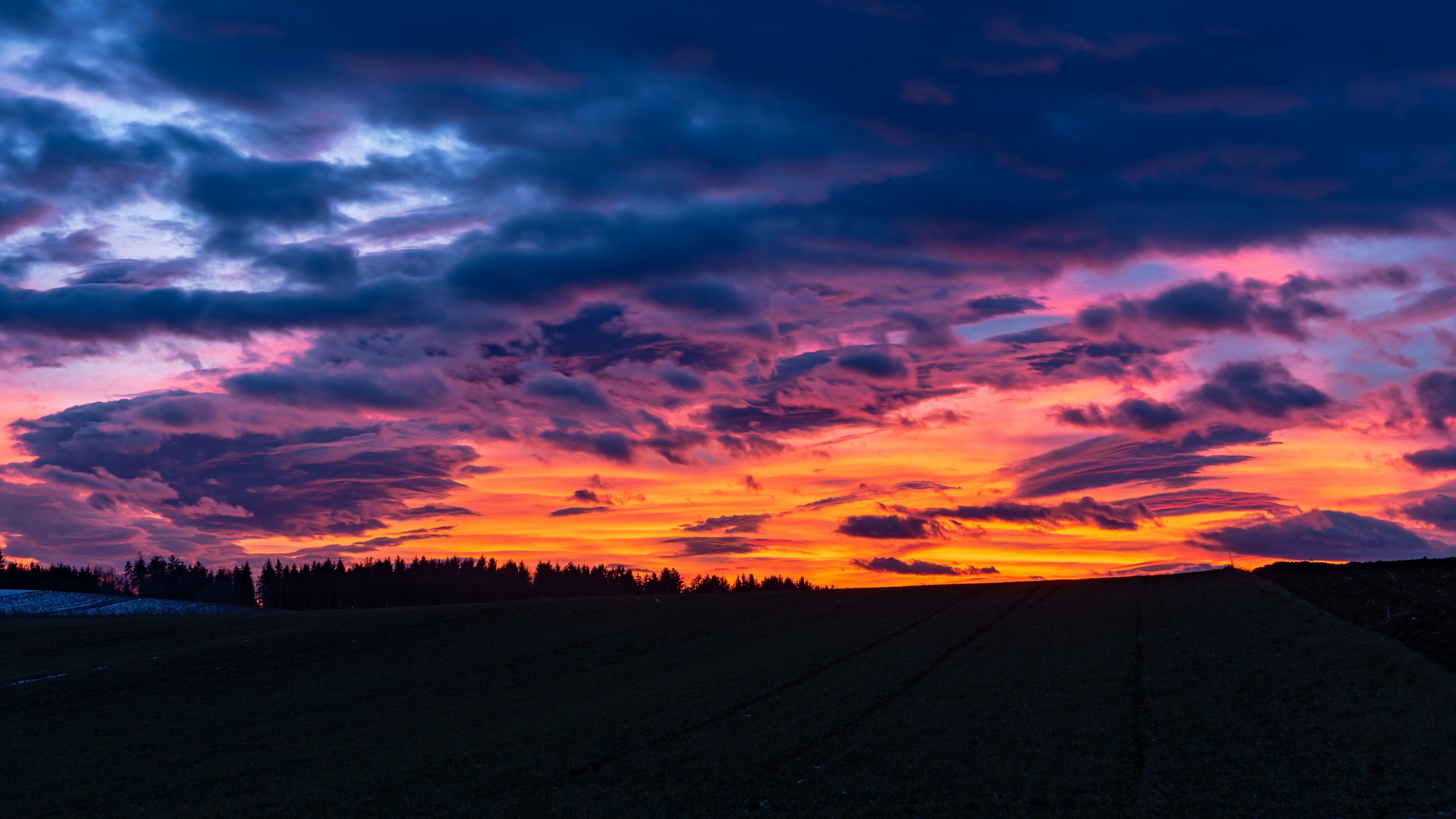 Sunset, Afterglow, Cloud, Horizon, Sunrise. Wallpaper in 3840x2160 Resolution