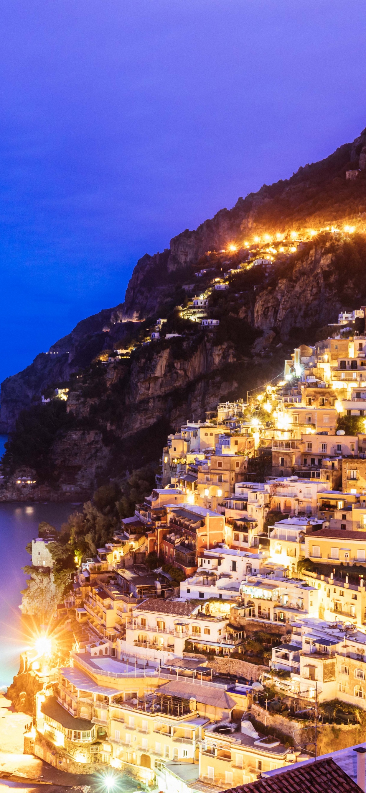 Blue, Light, Town, Coast, Sea. Wallpaper in 1242x2688 Resolution