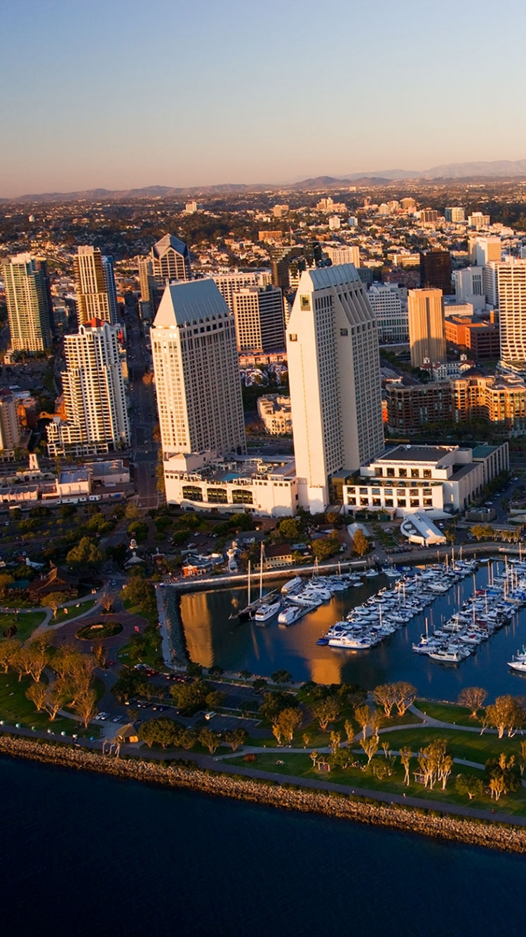 Vista Aérea de Los Edificios de la Ciudad Durante la Noche.. Wallpaper in 750x1334 Resolution