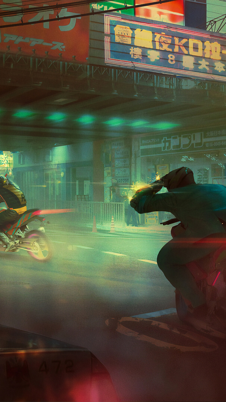 Man in Black Jacket Riding Motorcycle During Night Time. Wallpaper in 750x1334 Resolution