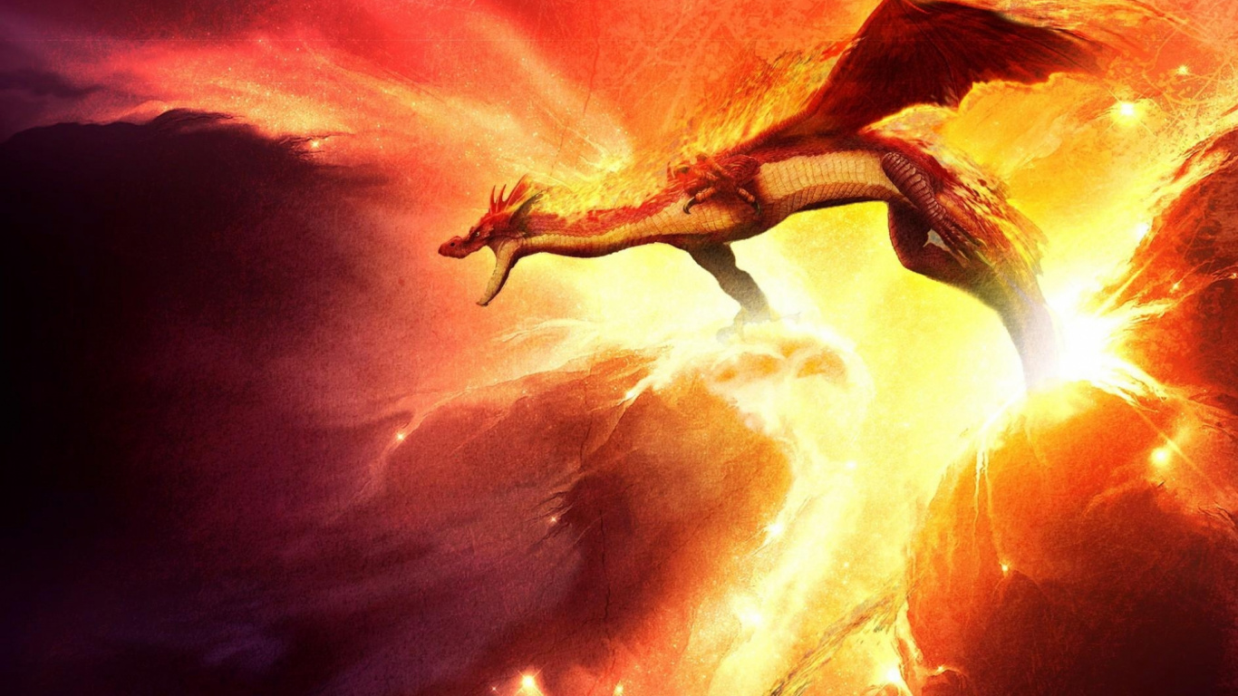 热, 龙, 嘴, 现象, 天空 壁纸 1366x768 允许