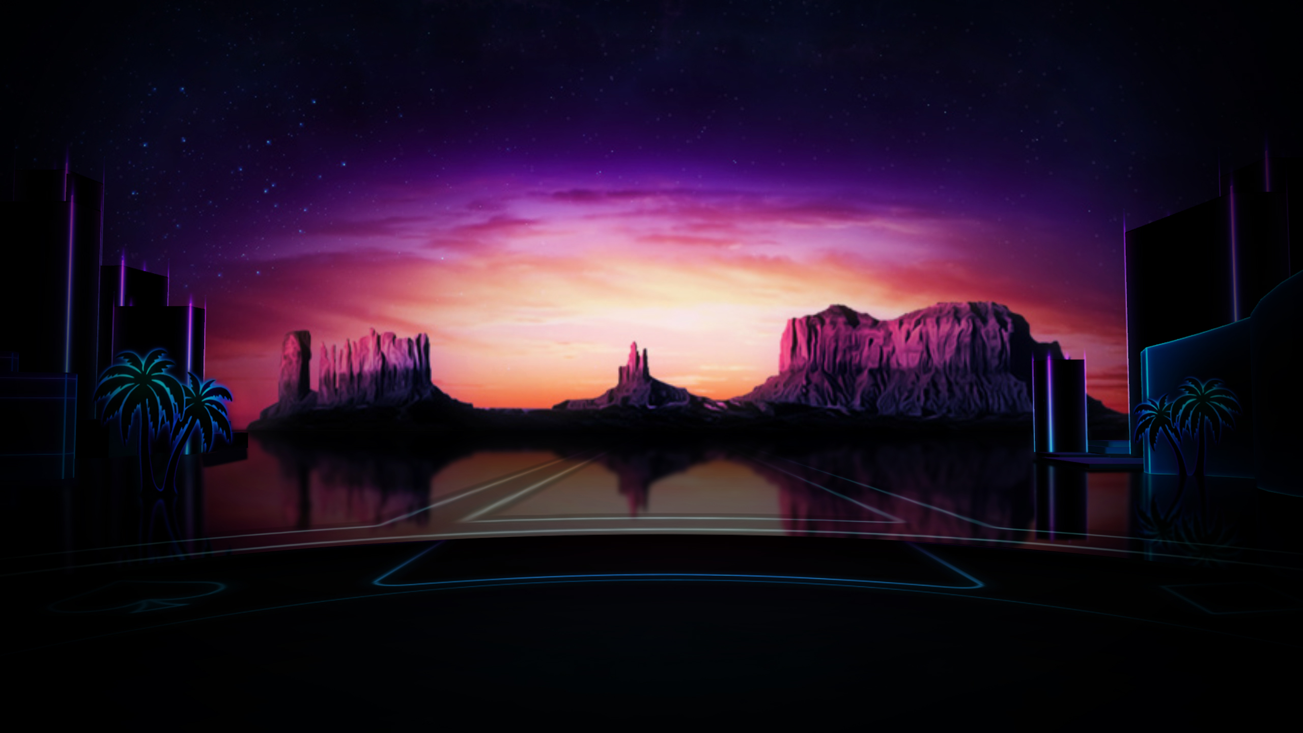 Silhouette de Pont Pendant le Coucher du Soleil. Wallpaper in 2560x1440 Resolution