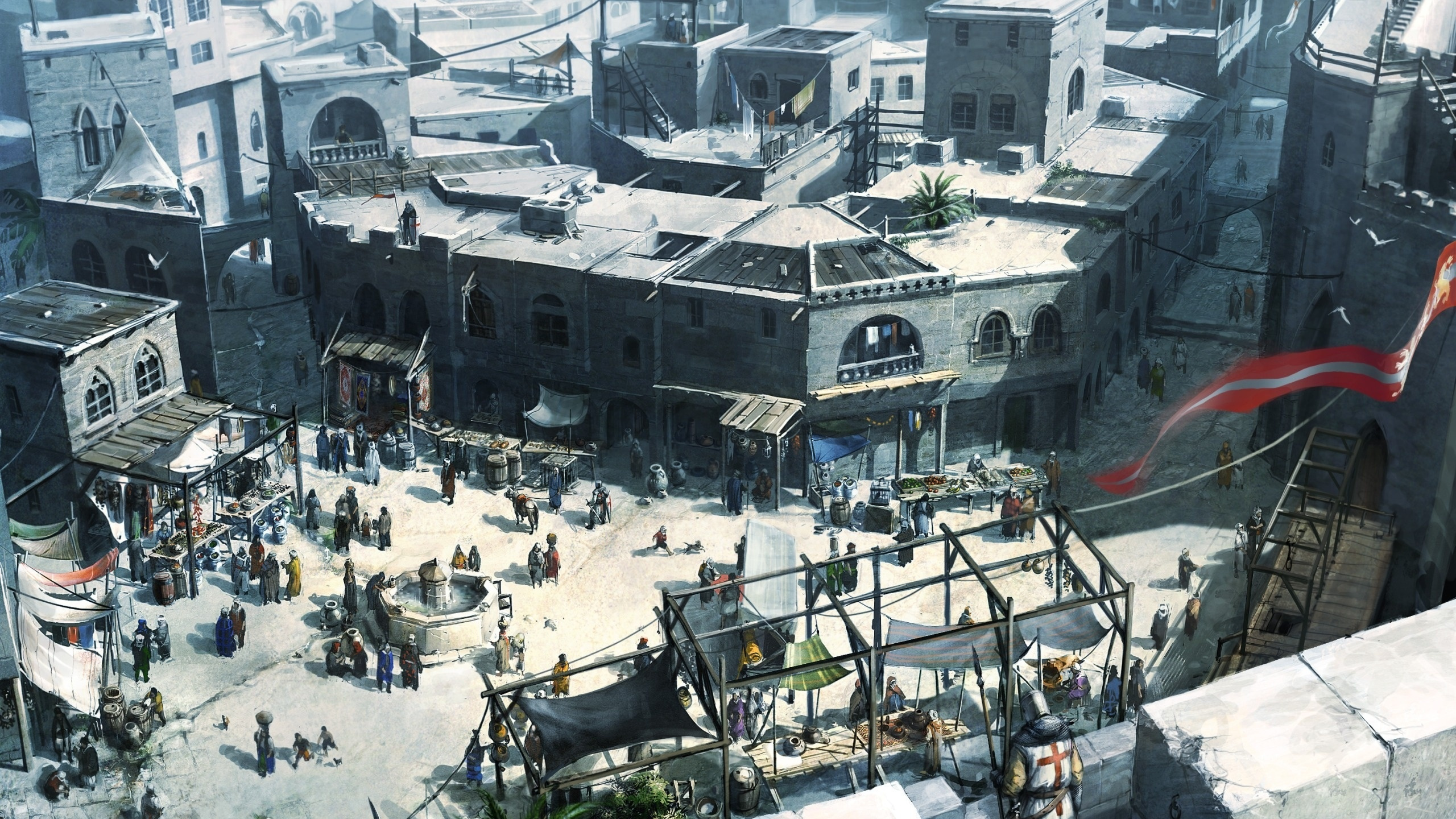 Menschen, Die Tagsüber Auf Der Straße in Der Nähe Von Gebäuden Gehen. Wallpaper in 2560x1440 Resolution