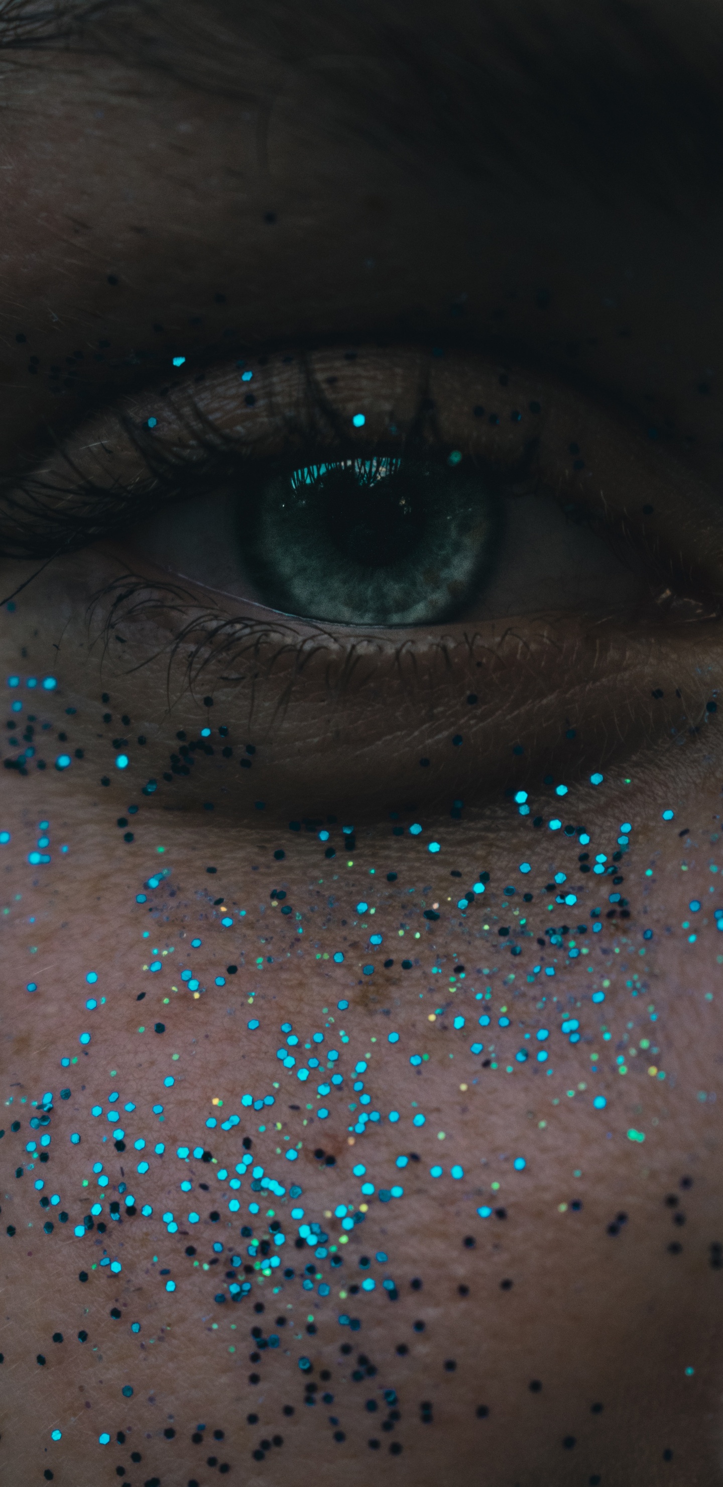 Persons Eye With Blue Eyes. Wallpaper in 1440x2960 Resolution
