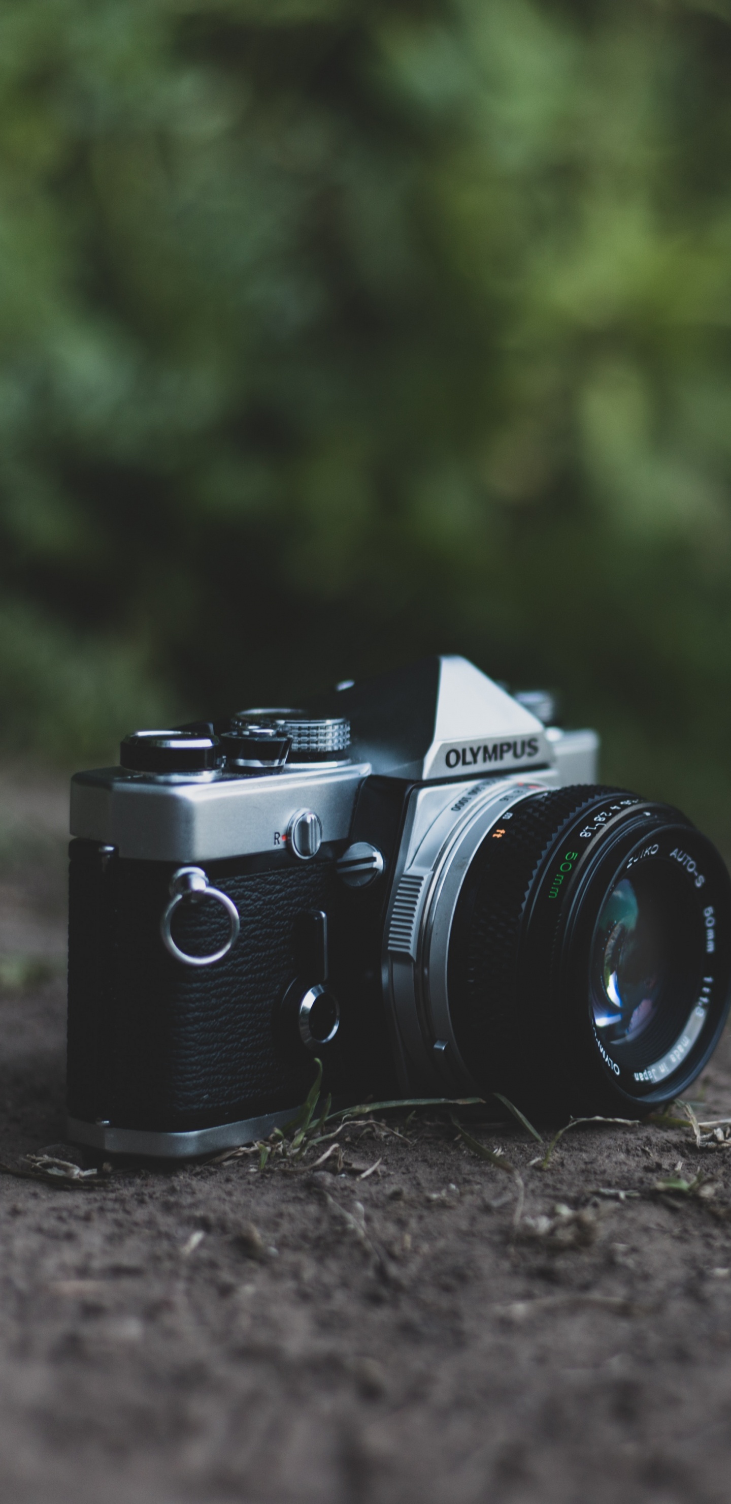 Schwarze Und Silberne DSLR-Kamera Auf Grünem Gras. Wallpaper in 1440x2960 Resolution