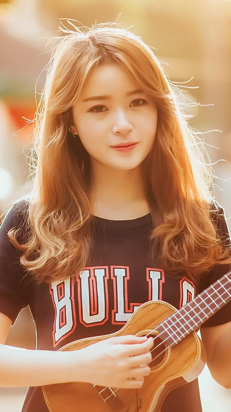 Gezupfte Saiteninstrumente, Musik, Mädchen, Blonde, Haar. Wallpaper in 750x1334 Resolution