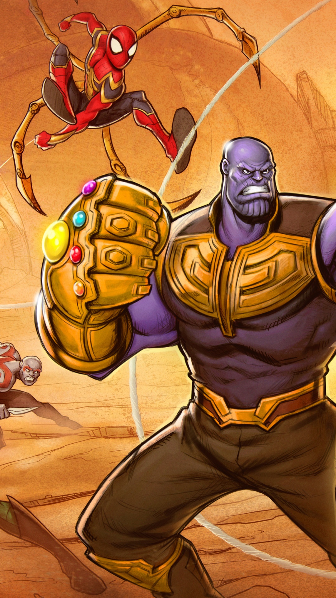 复仇者无穷的战争, Thanos, Spider-man, 超级英雄, 英雄 壁纸 1080x1920 允许