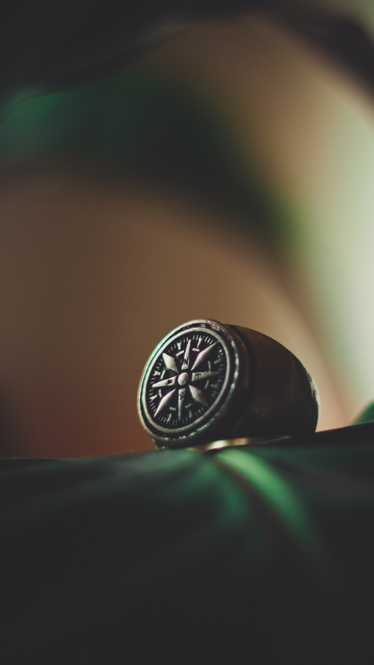 Accessoire Rond Noir et Argent. Wallpaper in 750x1334 Resolution