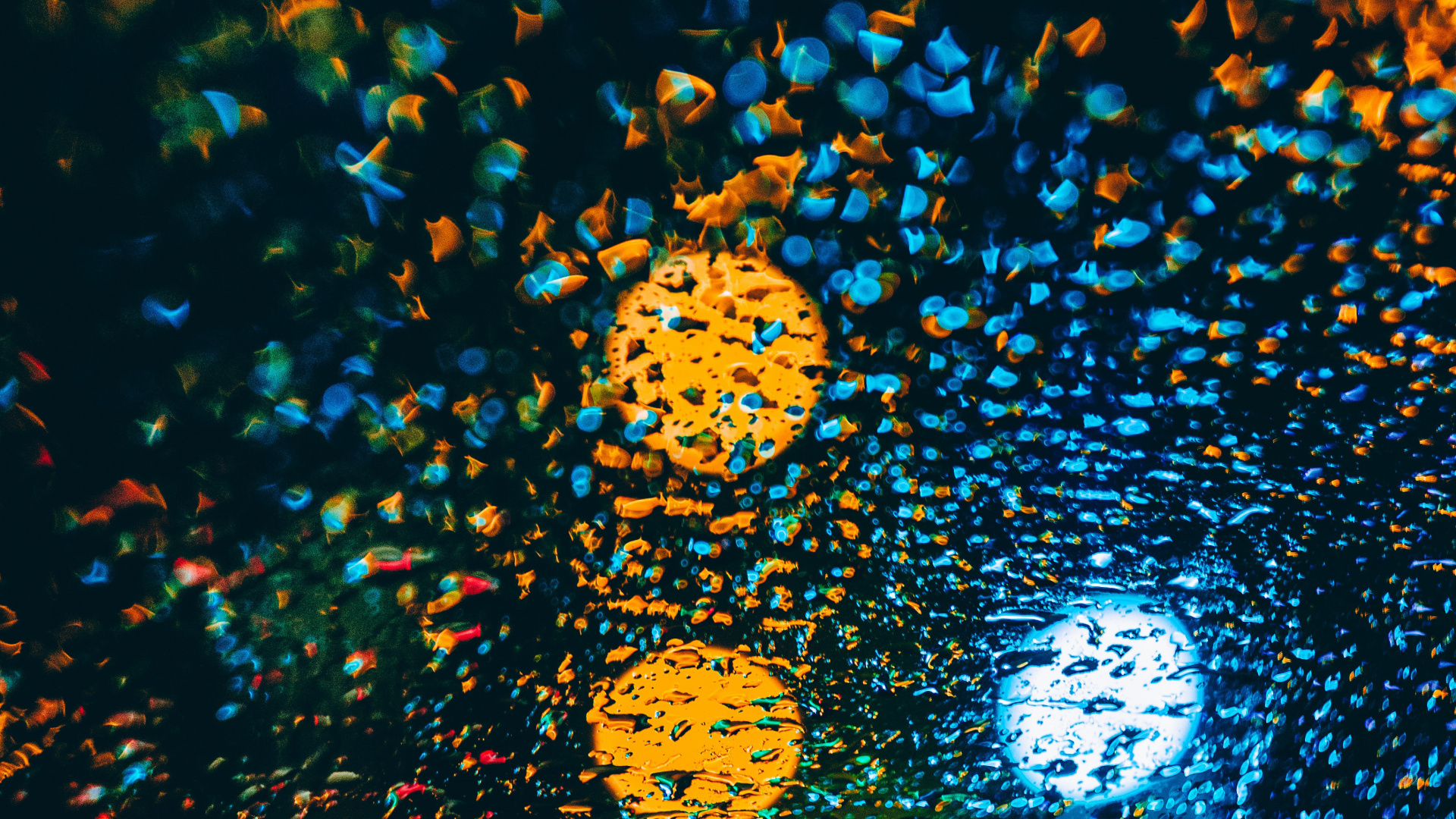 Yellow and Black Heart Shaped Lights. Wallpaper in 1920x1080 Resolution