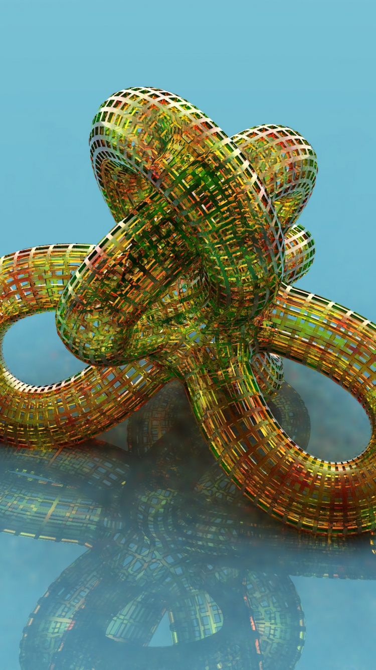 Grünes Und Weißes Seil Auf Dem Wasser. Wallpaper in 750x1334 Resolution