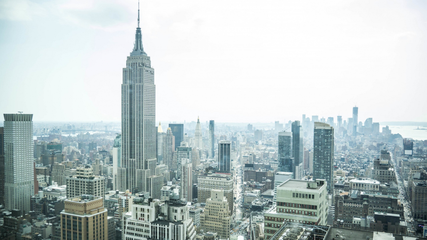 Aerial View of City Buildings During Daytime. Wallpaper in 1366x768 Resolution
